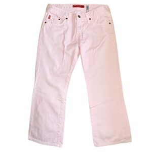 Big Star Distressed Capris Straight Leg USA Made Pale PastelPink Flawed size 28